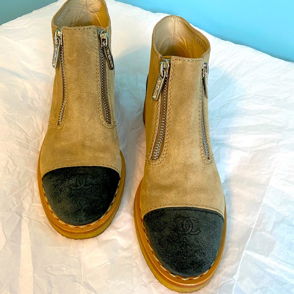 Chanel Suede Ankle Booties
